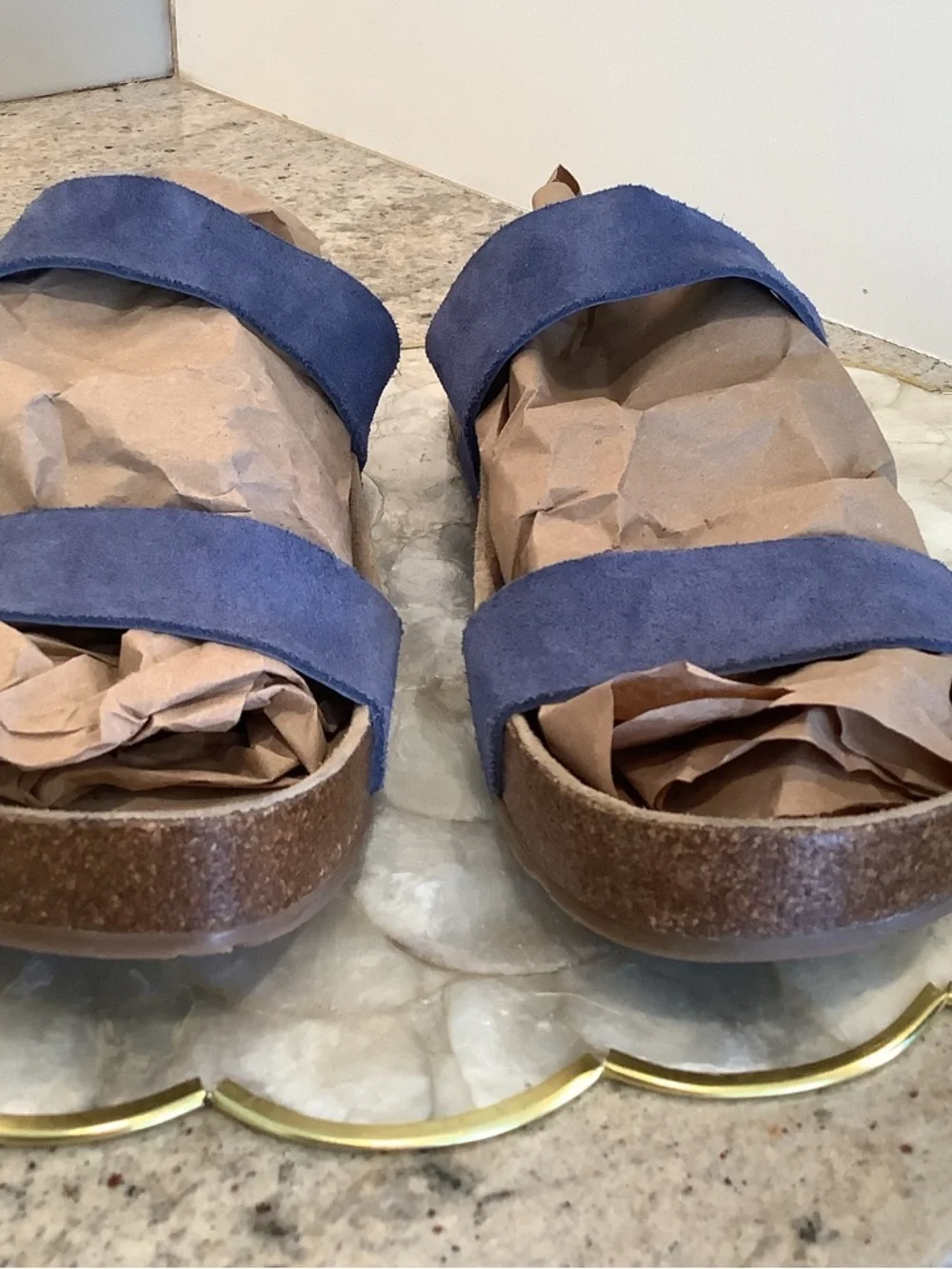Pedro Garcia Blue Double-Strap Adrien Suede Slide Sandals Size 8.5 (39 1/2)